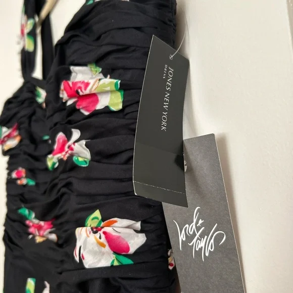 Jones New York Floral Dress with Pleated Ruched Bodice NWT (Size 16) - Picture 3 of 9